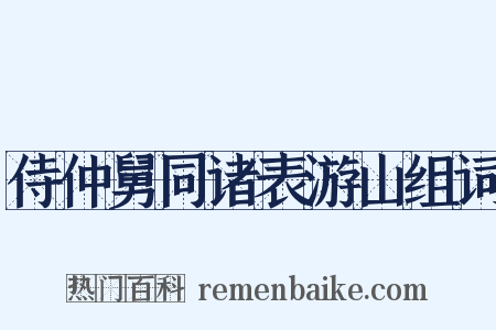 侍仲舅同诸表游山组词是什么意思的图片
